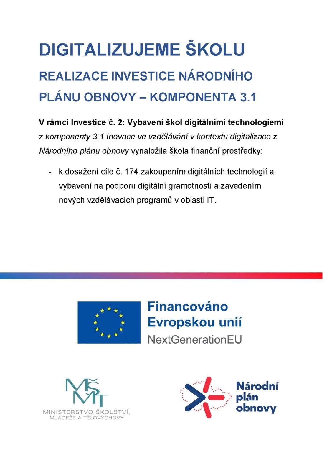 Digitalizace - Národní plán obnovy